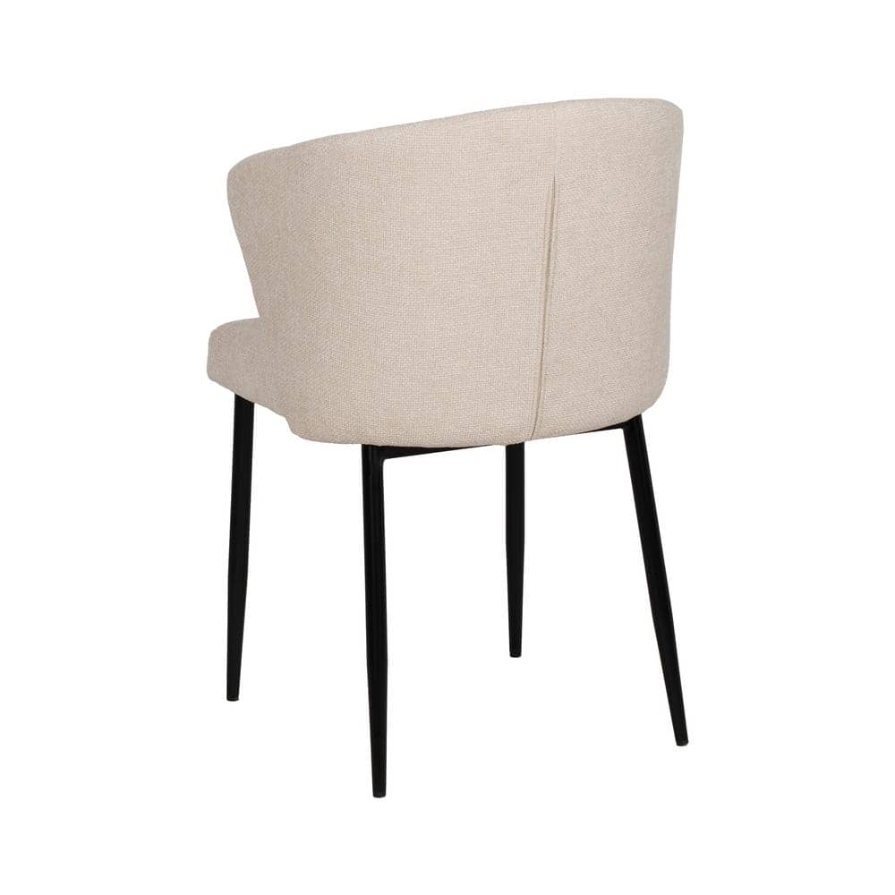 Pack de 2 Sillas Blancas de Estilo Industrial Crosby - Comodidad y Diseño Moderno en Tejido y Metal, 80 cm, Sin Montaje, Resistencia hasta 140 kg - Imagen 4