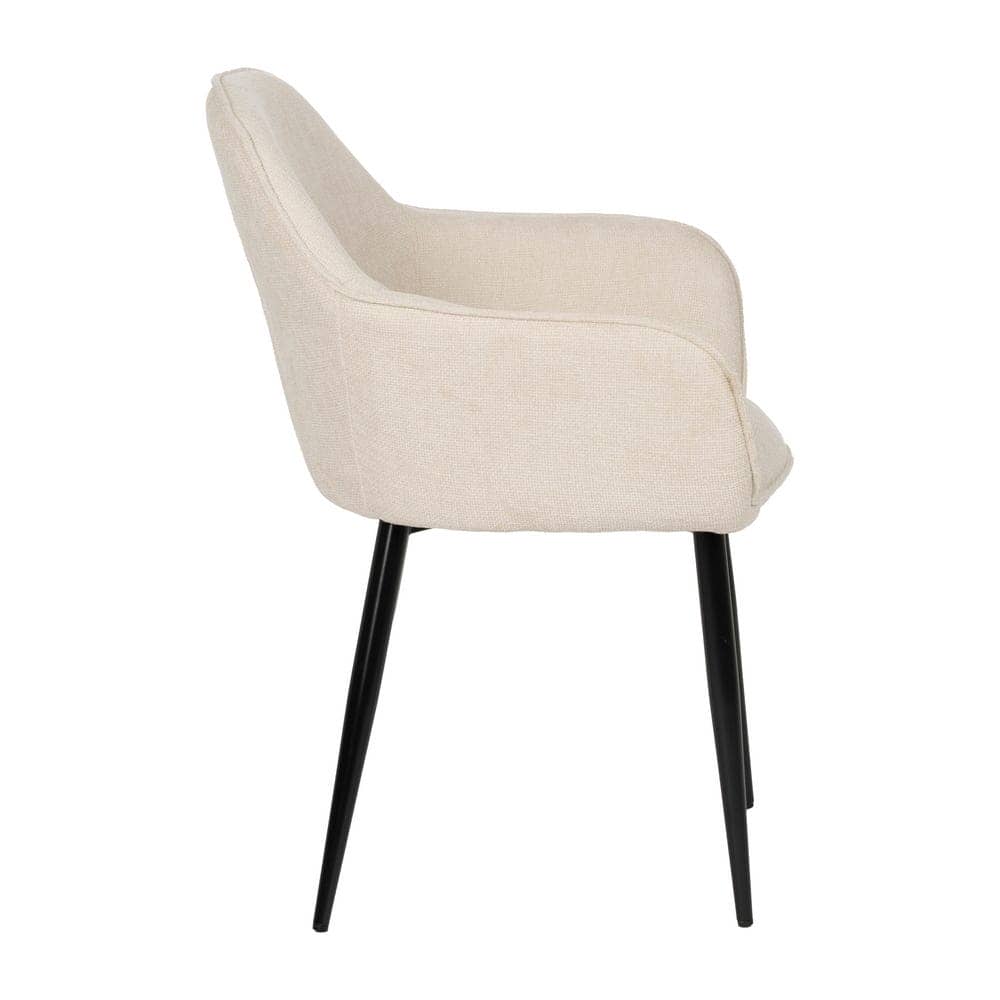 Pack de 2 Sillas Porter Blancas de Poliéster con Estructura Metálica - Diseño Ergonómico y Confort Excepcional para Comedores y Oficinas (83 cm) - Imagen 3