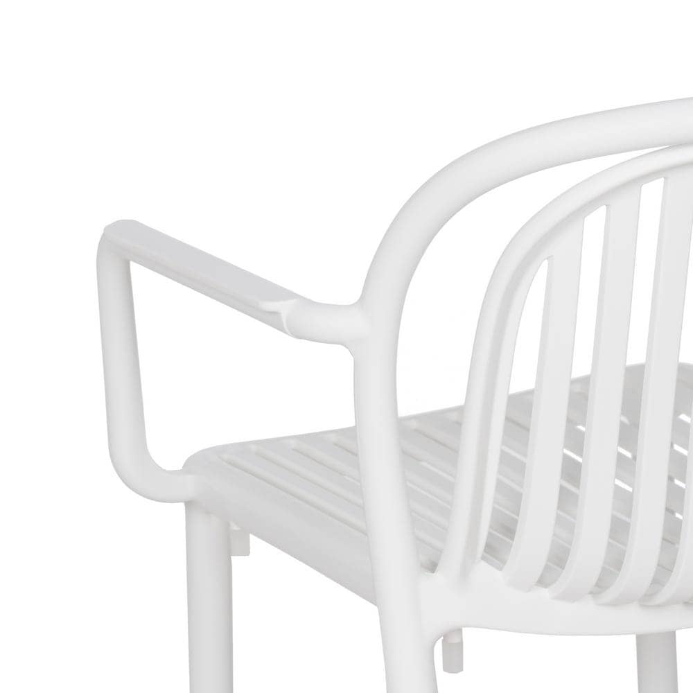 Pack de 2 Sillas Blancas Modernas Yalrick en Polipropileno Apilables - Comodidad y Estilo para Terrazas y Jardines - Imagen 10