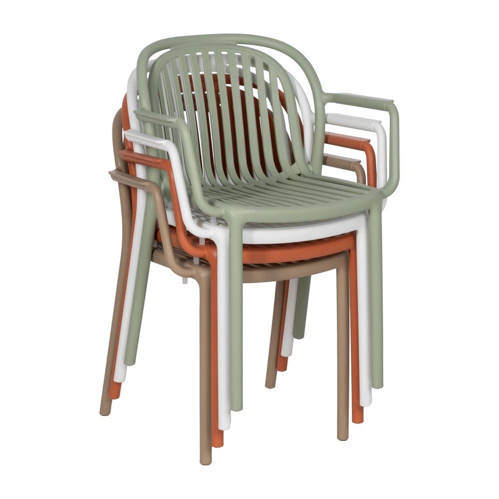 Pack de 2 Sillas Blancas Modernas Yalrick en Polipropileno Apilables - Comodidad y Estilo para Terrazas y Jardines - Imagen 14