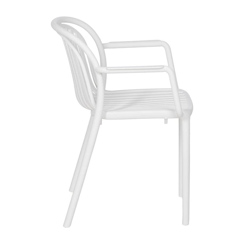 Pack de 2 Sillas Blancas Modernas Yalrick en Polipropileno Apilables - Comodidad y Estilo para Terrazas y Jardines - Imagen 3