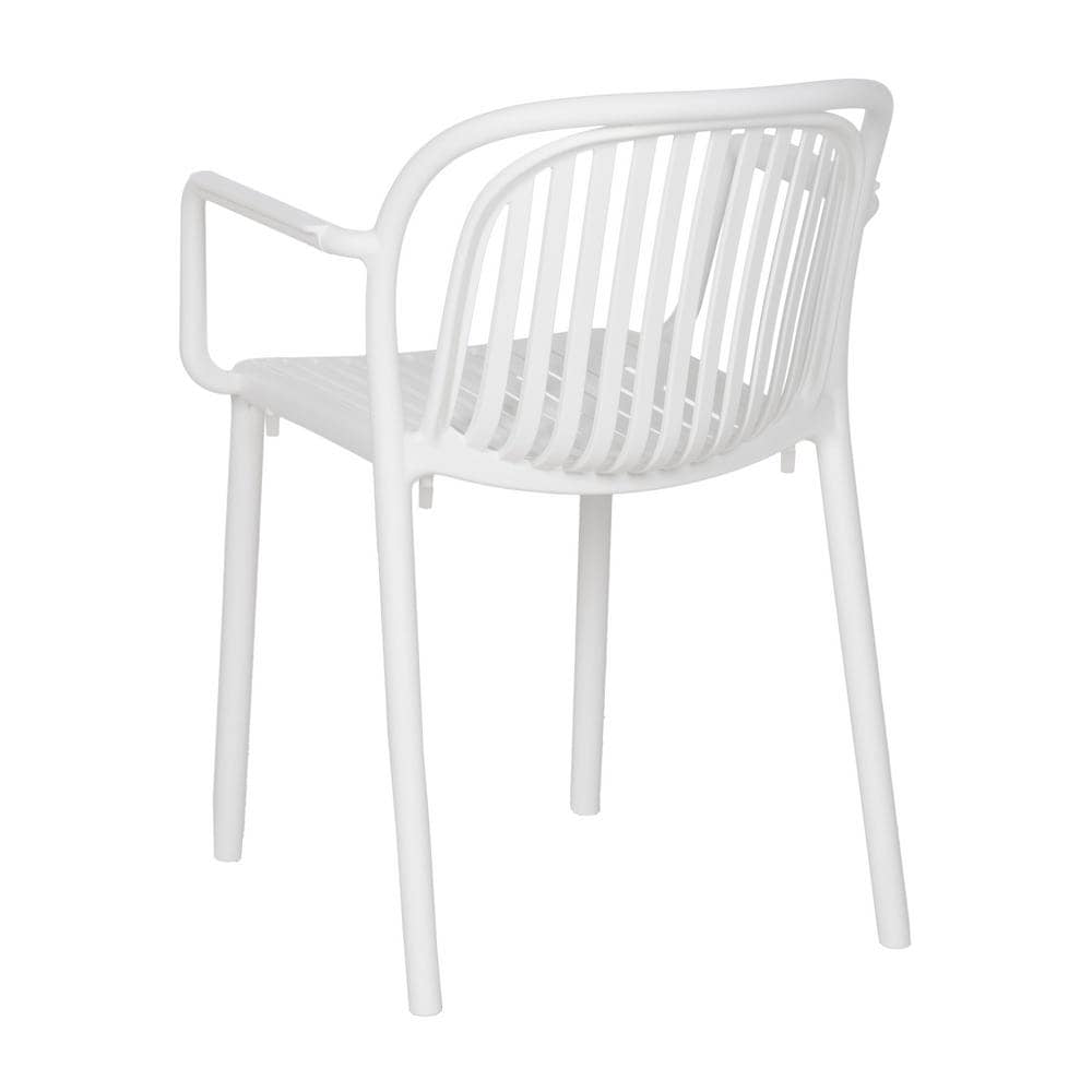 Pack de 2 Sillas Blancas Modernas Yalrick en Polipropileno Apilables - Comodidad y Estilo para Terrazas y Jardines - Imagen 4