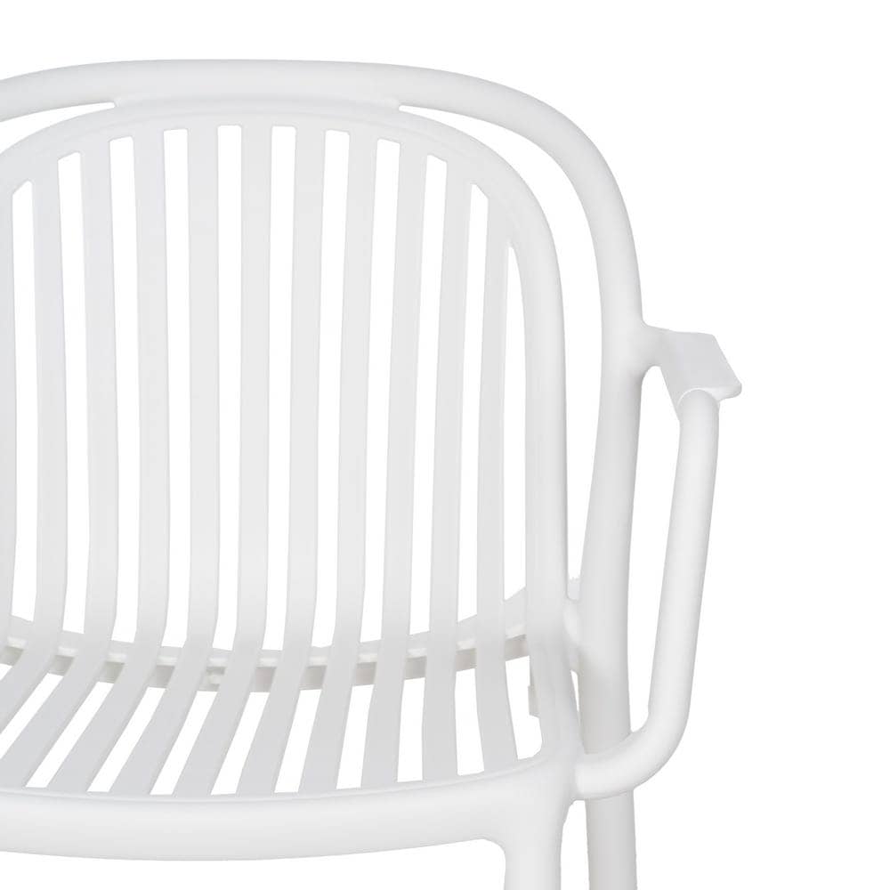 Pack de 2 Sillas Blancas Modernas Yalrick en Polipropileno Apilables - Comodidad y Estilo para Terrazas y Jardines - Imagen 5
