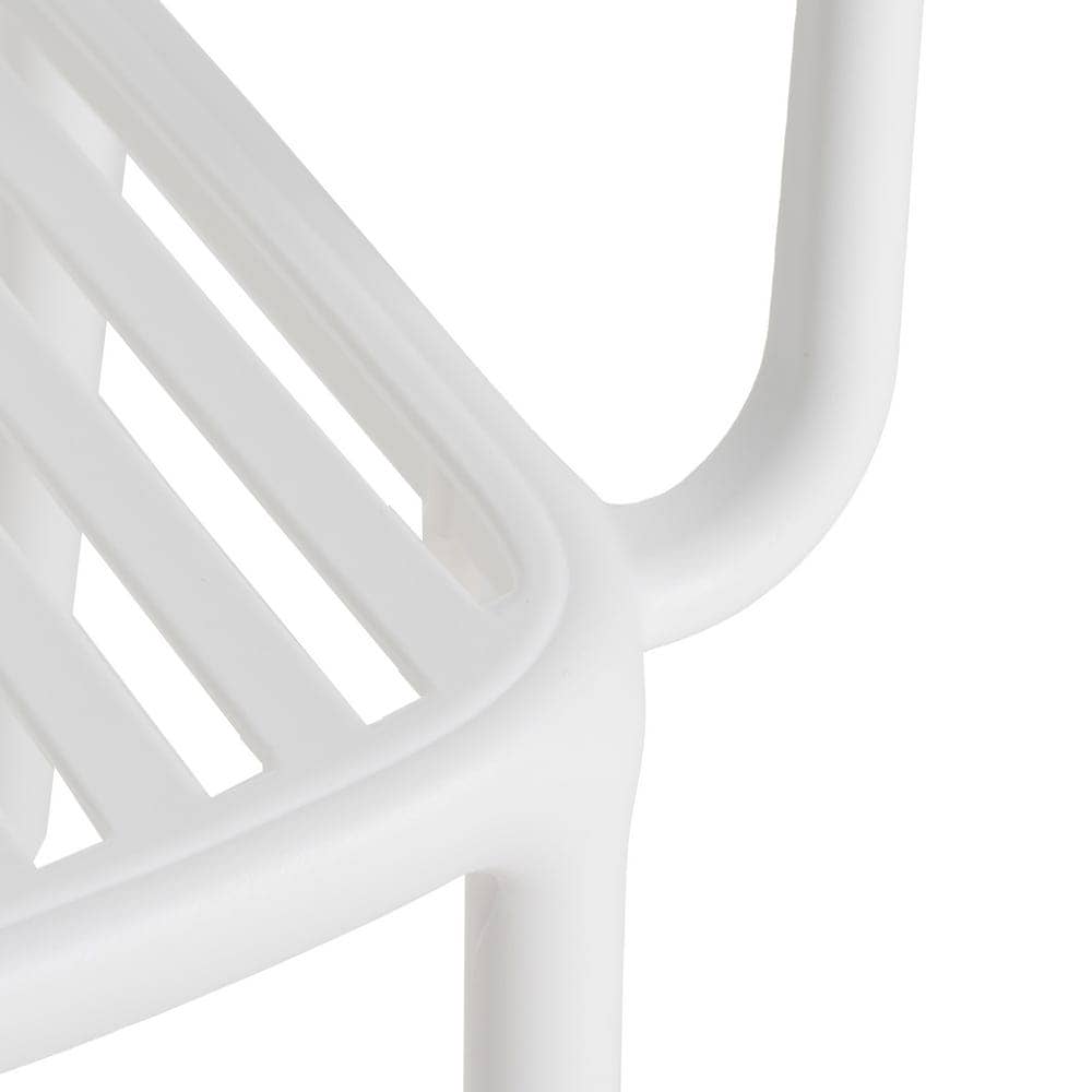 Pack de 2 Sillas Blancas Modernas Yalrick en Polipropileno Apilables - Comodidad y Estilo para Terrazas y Jardines - Imagen 8