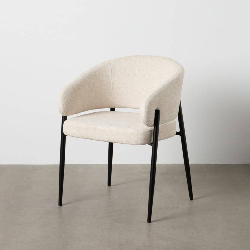 Pack de 2 Sillas Blancas Drennan con Tejido de Alta Calidad y Patas de Hierro - Diseño Moderno y Ergonómico, 79 cm, Ideal para Comedores y Oficinas - Imagen 13