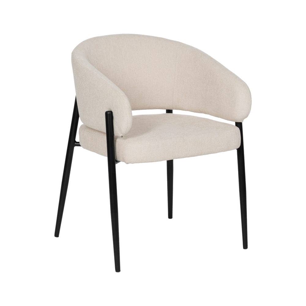 Pack de 2 Sillas Blancas Drennan con Tejido de Alta Calidad y Patas de Hierro - Diseño Moderno y Ergonómico, 79 cm, Ideal para Comedores y Oficinas - Imagen 2