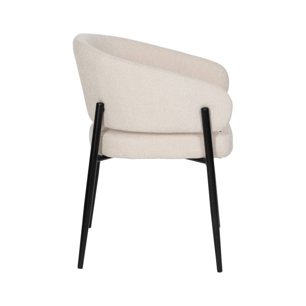 Pack de 2 Sillas Blancas Drennan con Tejido de Alta Calidad y Patas de Hierro - Diseño Moderno y Ergonómico, 79 cm, Ideal para Comedores y Oficinas - Imagen 3