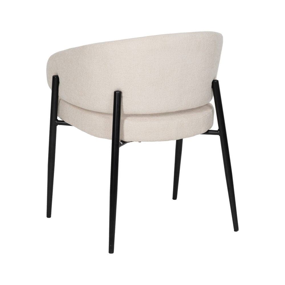 Pack de 2 Sillas Blancas Drennan con Tejido de Alta Calidad y Patas de Hierro - Diseño Moderno y Ergonómico, 79 cm, Ideal para Comedores y Oficinas - Imagen 4