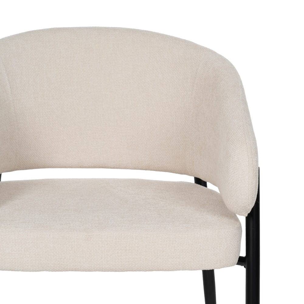 Pack de 2 Sillas Blancas Drennan con Tejido de Alta Calidad y Patas de Hierro - Diseño Moderno y Ergonómico, 79 cm, Ideal para Comedores y Oficinas - Imagen 5
