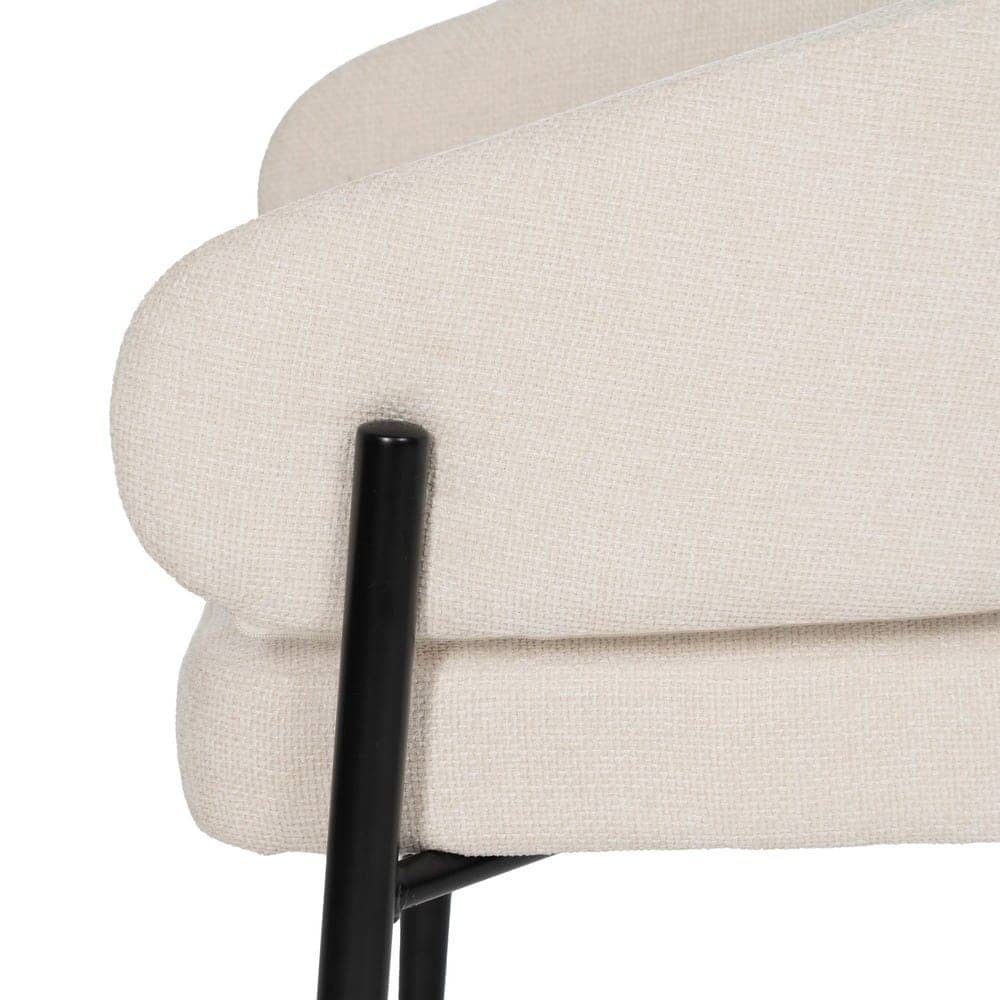 Pack de 2 Sillas Blancas Drennan con Tejido de Alta Calidad y Patas de Hierro - Diseño Moderno y Ergonómico, 79 cm, Ideal para Comedores y Oficinas - Imagen 6