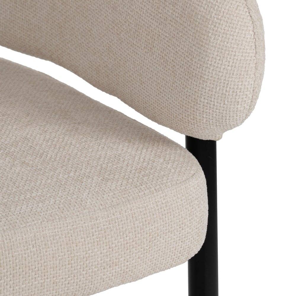 Pack de 2 Sillas Blancas Drennan con Tejido de Alta Calidad y Patas de Hierro - Diseño Moderno y Ergonómico, 79 cm, Ideal para Comedores y Oficinas - Imagen 9