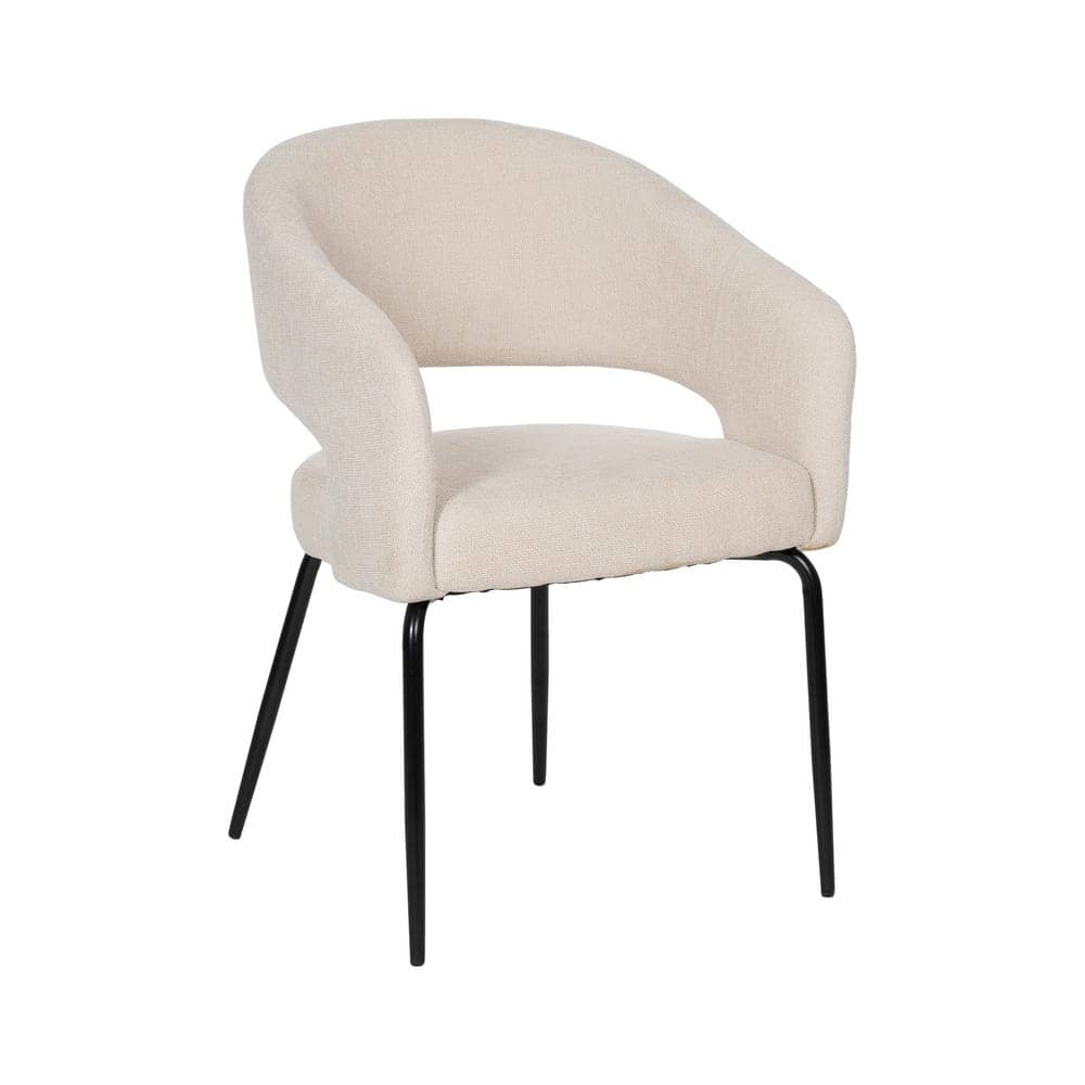 Pack de 2 Sillas Drennan Blancas con Tejido Resistente y Patas de Hierro - Diseño Moderno y Ergonómico para Comedor y Oficina - Imagen 2