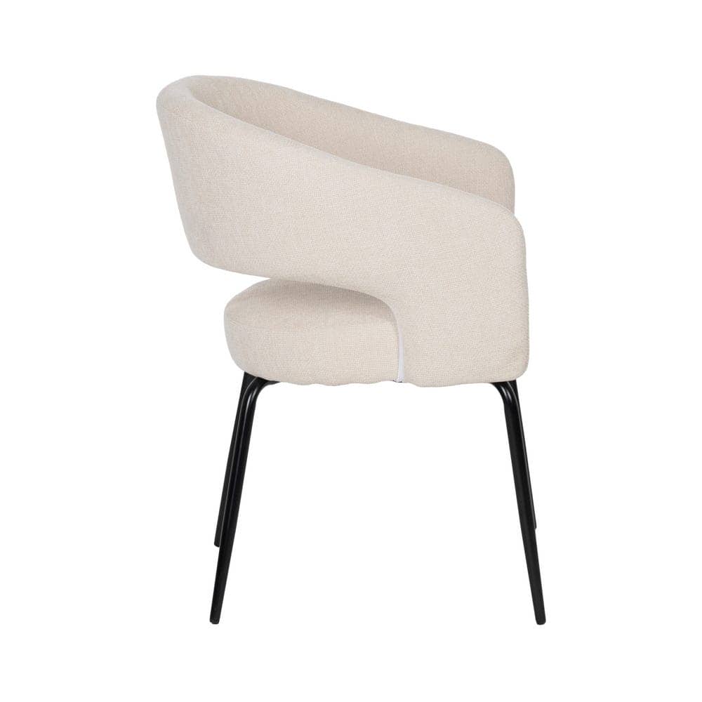 Pack de 2 Sillas Drennan Blancas con Tejido Resistente y Patas de Hierro - Diseño Moderno y Ergonómico para Comedor y Oficina - Imagen 3