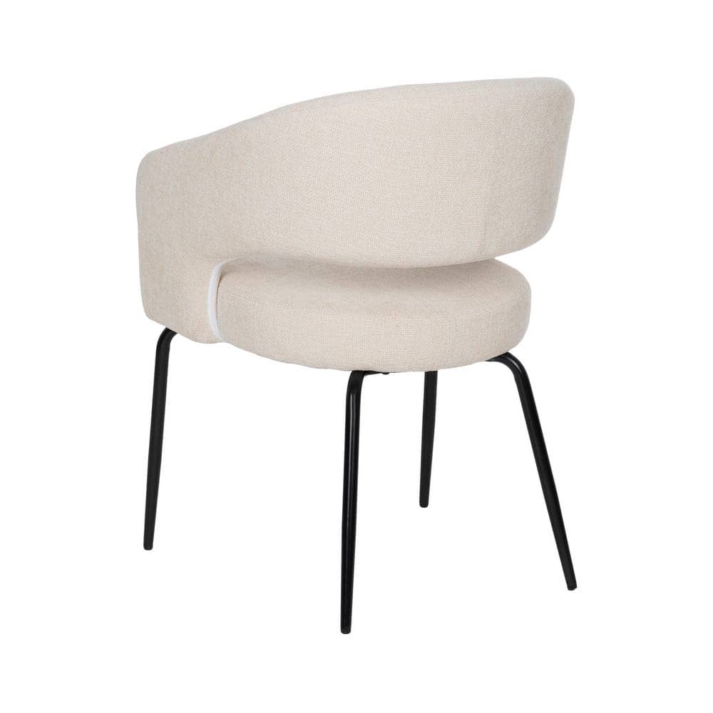 Pack de 2 Sillas Drennan Blancas con Tejido Resistente y Patas de Hierro - Diseño Moderno y Ergonómico para Comedor y Oficina - Imagen 4