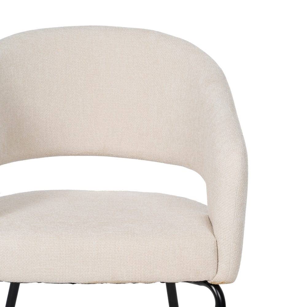 Pack de 2 Sillas Drennan Blancas con Tejido Resistente y Patas de Hierro - Diseño Moderno y Ergonómico para Comedor y Oficina - Imagen 5