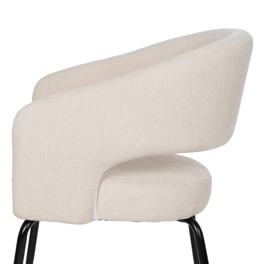 Pack de 2 Sillas Drennan Blancas con Tejido Resistente y Patas de Hierro - Diseño Moderno y Ergonómico para Comedor y Oficina - Imagen 7