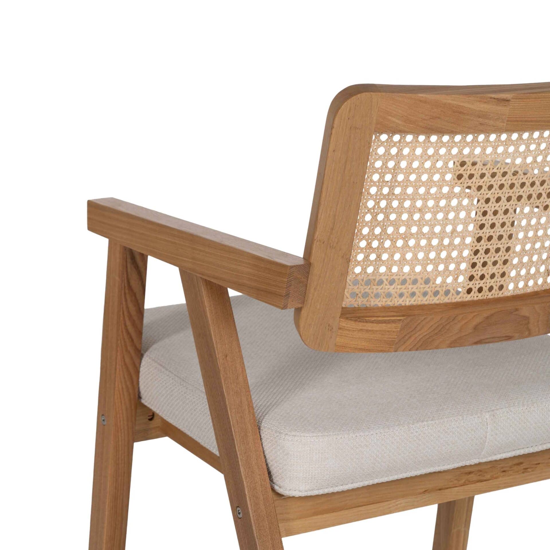 Pack de 2 Sillas Tate con Brazos de Madera de Haya y Respaldo de Ratán - Diseño Ergonómico y Estilo Atemporal para Comedores y Salones - Imagen 9