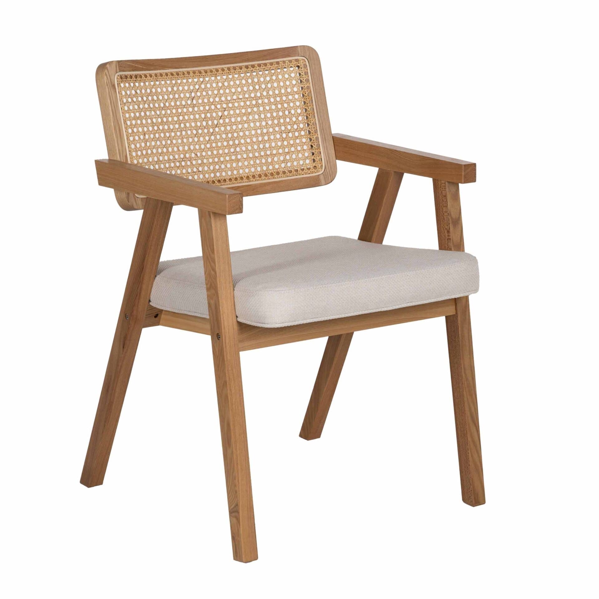Pack de 2 Sillas Tate con Brazos de Madera de Haya y Respaldo de Ratán - Diseño Ergonómico y Estilo Atemporal para Comedores y Salones - Imagen 16