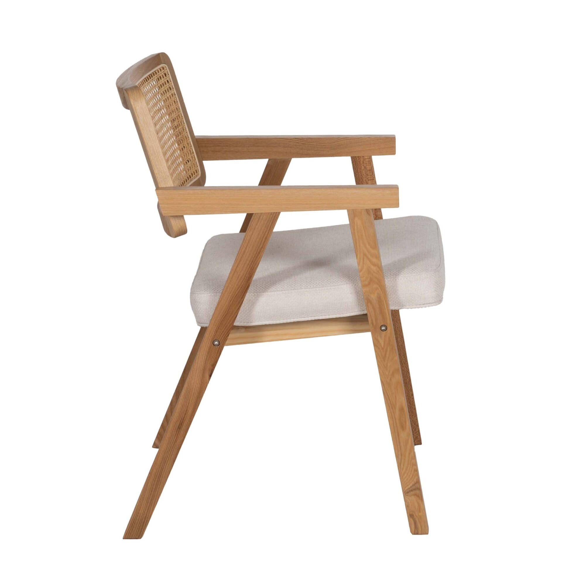Pack de 2 Sillas Tate con Brazos de Madera de Haya y Respaldo de Ratán - Diseño Ergonómico y Estilo Atemporal para Comedores y Salones - Imagen 2