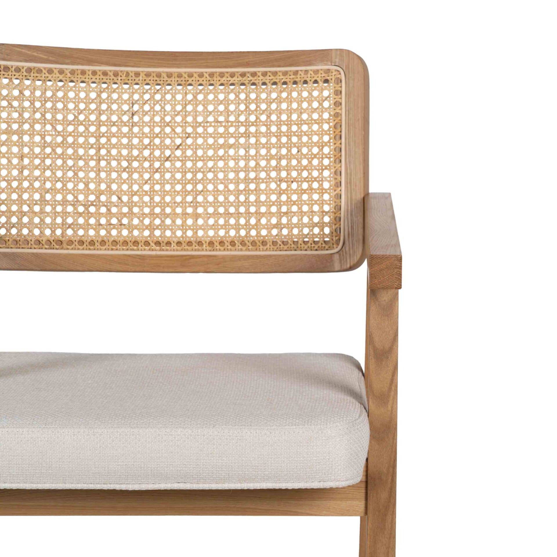 Pack de 2 Sillas Tate con Brazos de Madera de Haya y Respaldo de Ratán - Diseño Ergonómico y Estilo Atemporal para Comedores y Salones - Imagen 4