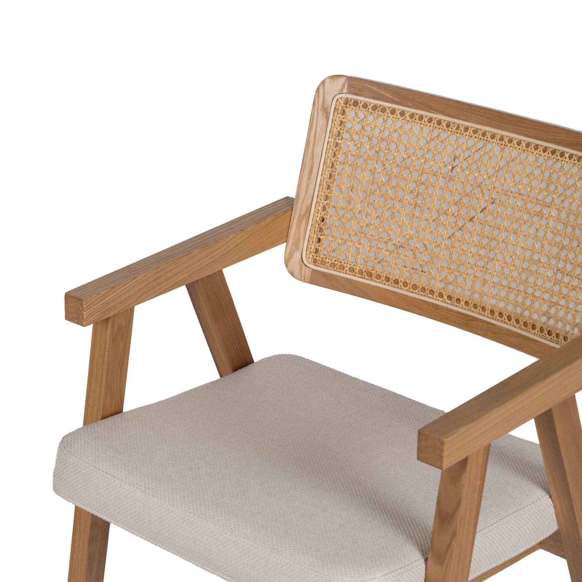 Pack de 2 Sillas Tate con Brazos de Madera de Haya y Respaldo de Ratán - Diseño Ergonómico y Estilo Atemporal para Comedores y Salones - Imagen 5