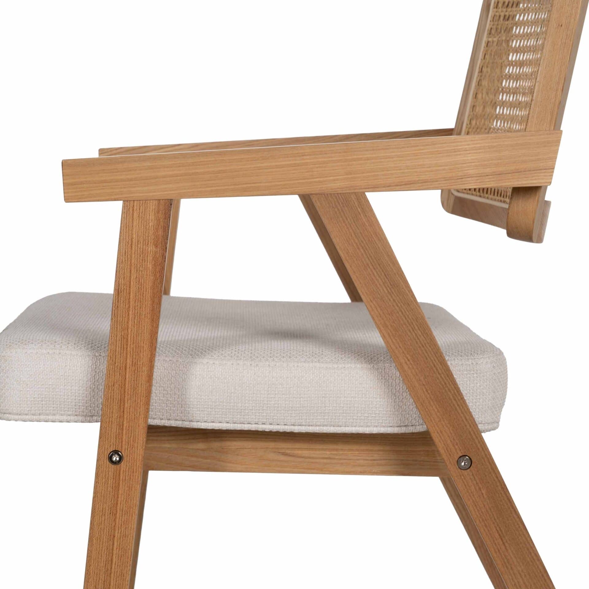 Pack de 2 Sillas Tate con Brazos de Madera de Haya y Respaldo de Ratán - Diseño Ergonómico y Estilo Atemporal para Comedores y Salones - Imagen 7