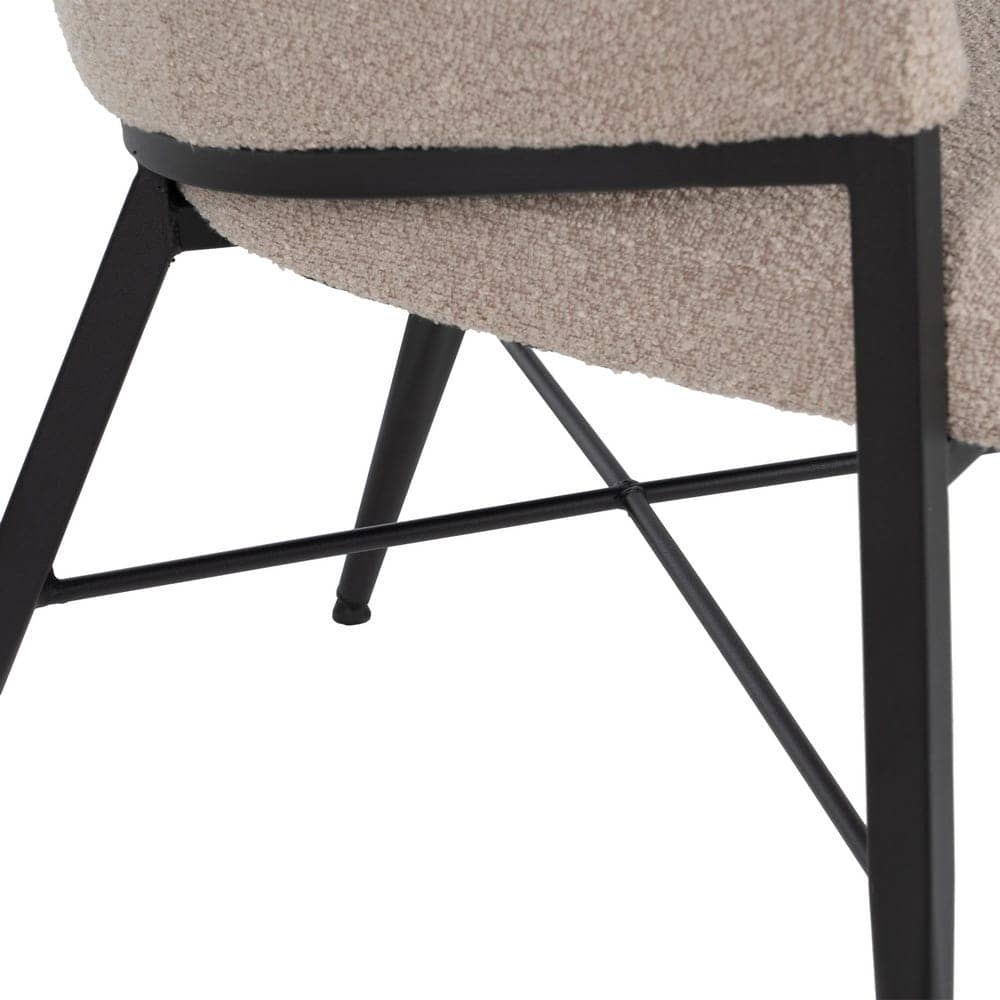 Pack de 2 Sillas Dylan con Brazos de Tela Beige y Estructura Metálica - Diseño Ergonómico y Moderno para Salones y Comedores (82 cm) - Imagen 12