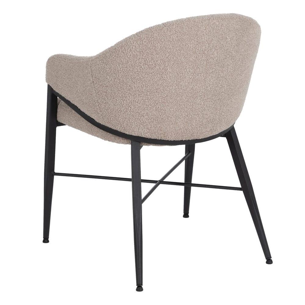 Pack de 2 Sillas Dylan con Brazos de Tela Beige y Estructura Metálica - Diseño Ergonómico y Moderno para Salones y Comedores (82 cm) - Imagen 4