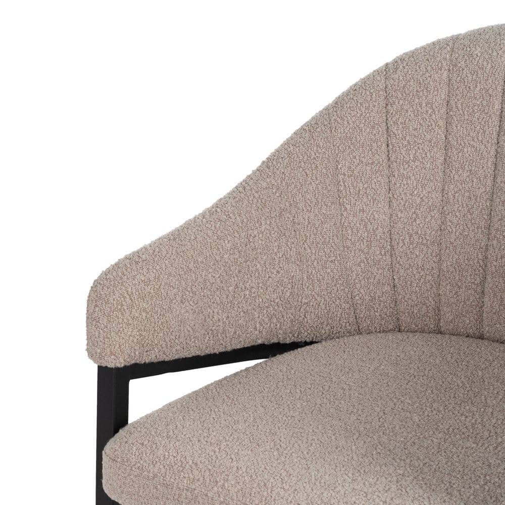 Pack de 2 Sillas Dylan con Brazos de Tela Beige y Estructura Metálica - Diseño Ergonómico y Moderno para Salones y Comedores (82 cm) - Imagen 6