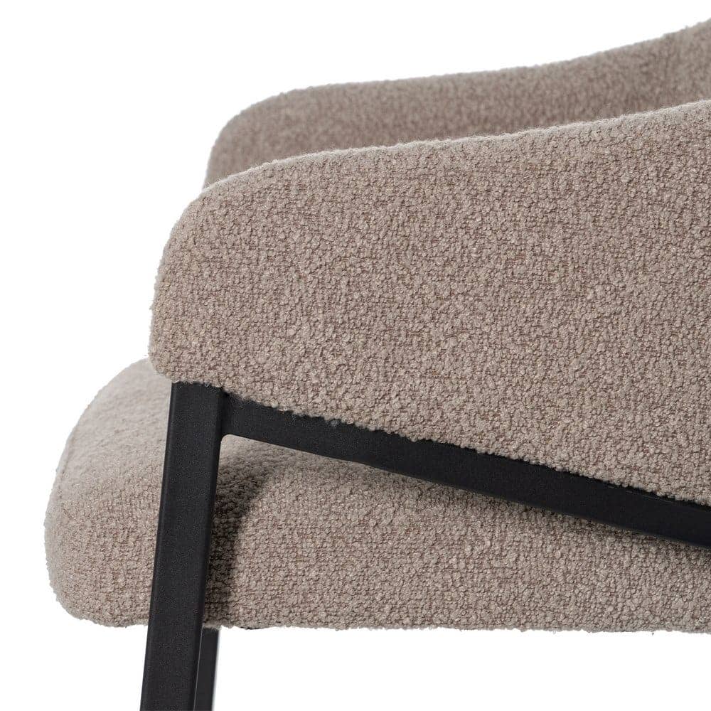 Pack de 2 Sillas Dylan con Brazos de Tela Beige y Estructura Metálica - Diseño Ergonómico y Moderno para Salones y Comedores (82 cm) - Imagen 8