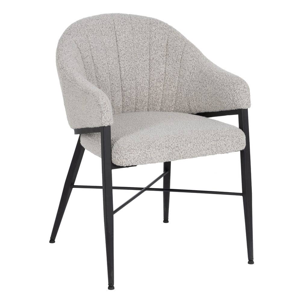 Pack de 2 Sillas Dylan con Brazos de Tela Gris y Patas de Metal - Diseño Moderno y Ergonómico para Comedores y Oficinas - Imagen 2