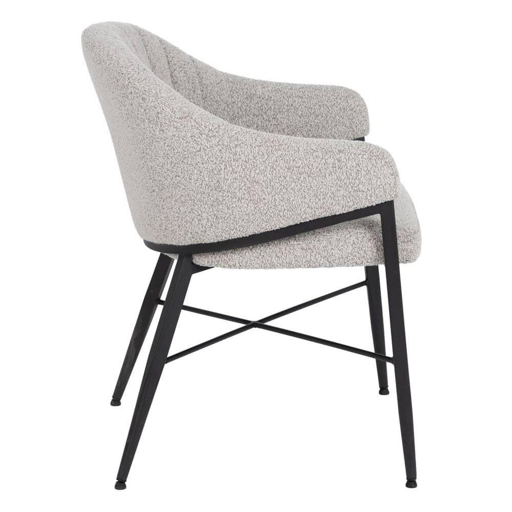 Pack de 2 Sillas Dylan con Brazos de Tela Gris y Patas de Metal - Diseño Moderno y Ergonómico para Comedores y Oficinas - Imagen 3