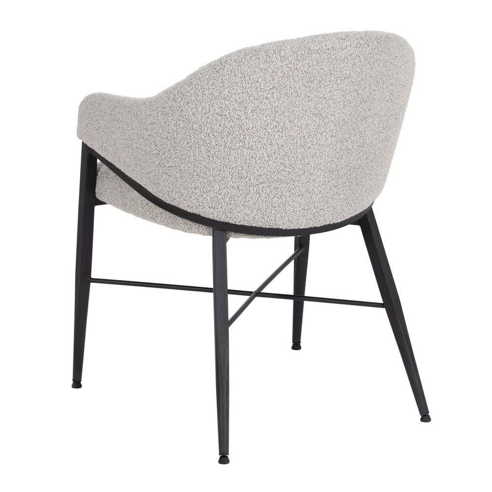 Pack de 2 Sillas Dylan con Brazos de Tela Gris y Patas de Metal - Diseño Moderno y Ergonómico para Comedores y Oficinas - Imagen 4