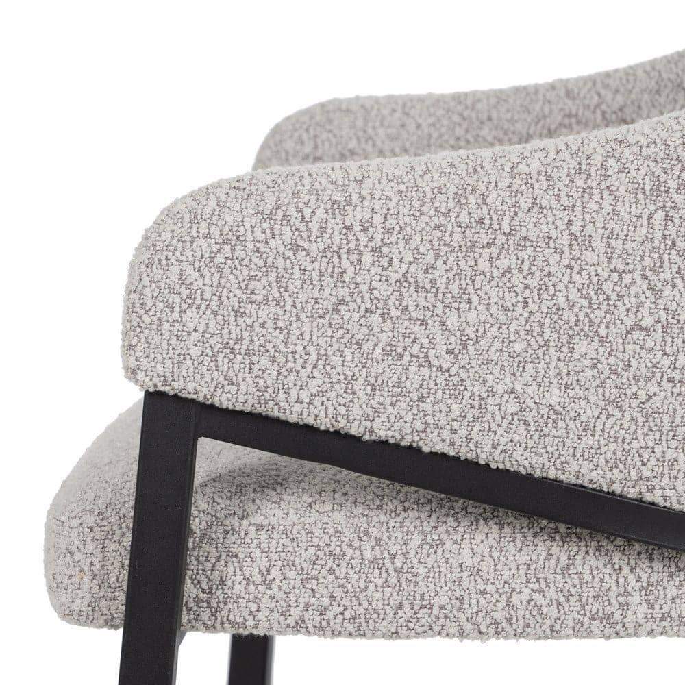 Pack de 2 Sillas Dylan con Brazos de Tela Gris y Patas de Metal - Diseño Moderno y Ergonómico para Comedores y Oficinas - Imagen 8