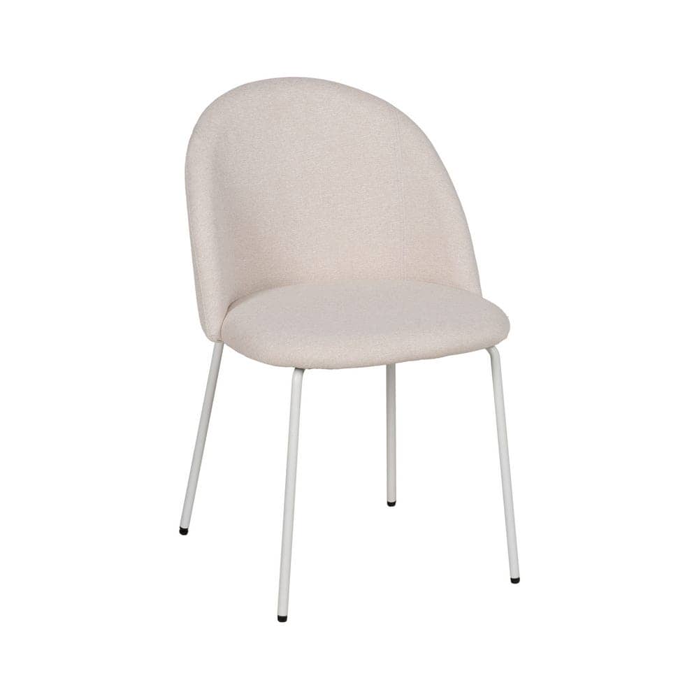 Pack de 2 Sillas Crema Prylor de Tejido y Metal - Elegancia y Comodidad para Salones y Comedores, 79,5 cm - Imagen 2