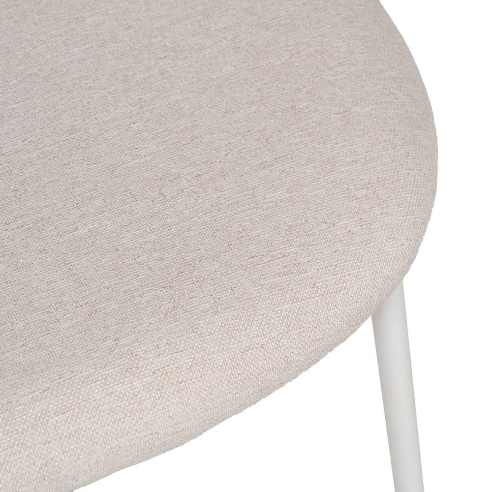 Pack de 2 Sillas Crema Prylor de Tejido y Metal - Elegancia y Comodidad para Salones y Comedores, 79,5 cm - Imagen 6
