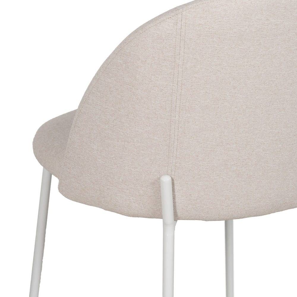 Pack de 2 Sillas Crema Prylor de Tejido y Metal - Elegancia y Comodidad para Salones y Comedores, 79,5 cm - Imagen 8