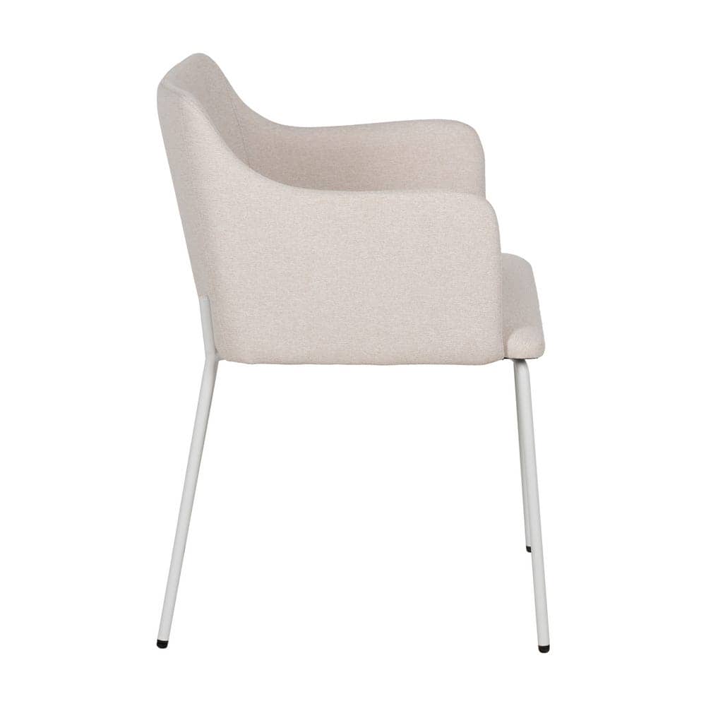 Pack de 2 Sillas Crema Relven de Tejido y Metal - Diseño Moderno y Ergonómico para Salón, Comedor y Espacios Elegantes - Imagen 2