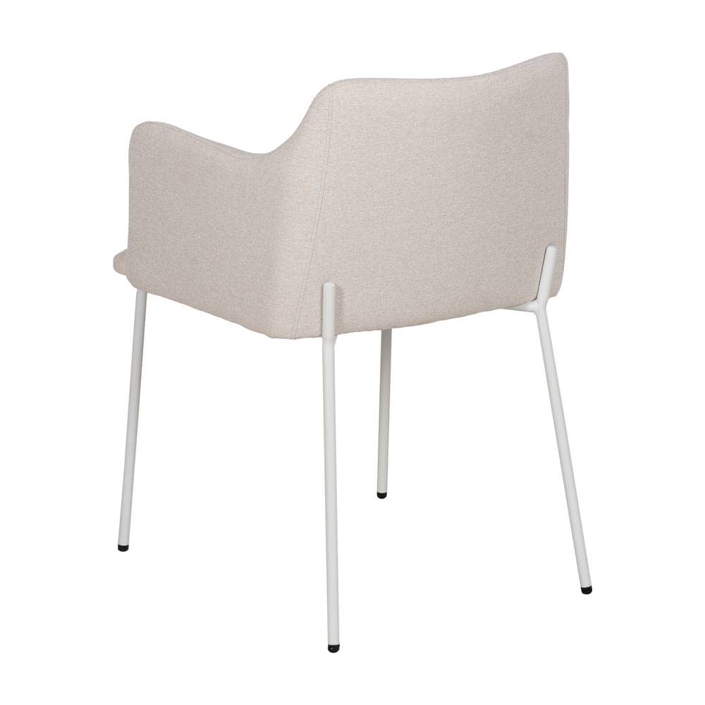 Pack de 2 Sillas Crema Relven de Tejido y Metal - Diseño Moderno y Ergonómico para Salón, Comedor y Espacios Elegantes - Imagen 3