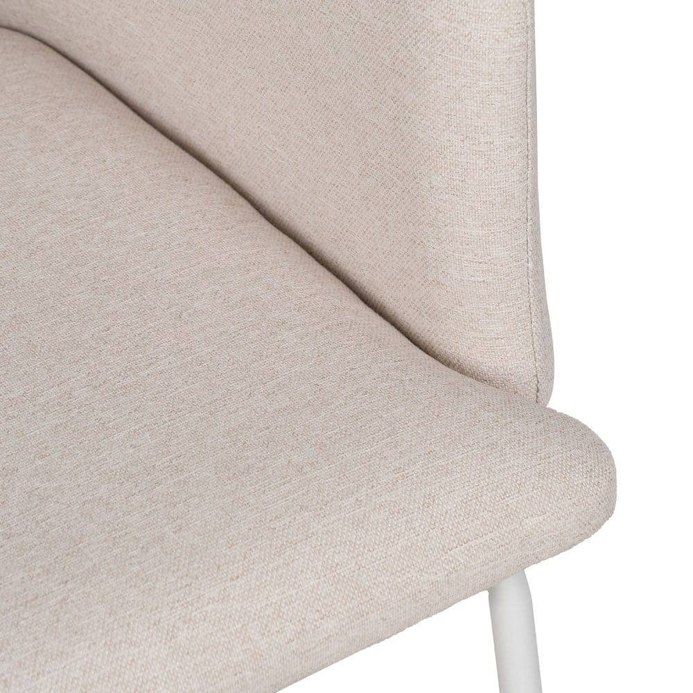 Pack de 2 Sillas Crema Relven de Tejido y Metal - Diseño Moderno y Ergonómico para Salón, Comedor y Espacios Elegantes - Imagen 7