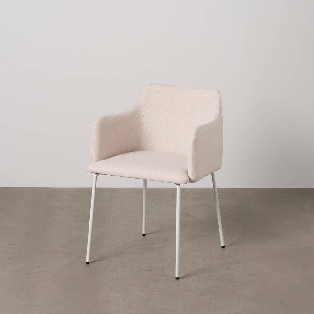 Pack de 2 Sillas Crema Relven de Tejido y Metal - Diseño Moderno y Ergonómico para Salón, Comedor y Espacios Elegantes - Imagen 11