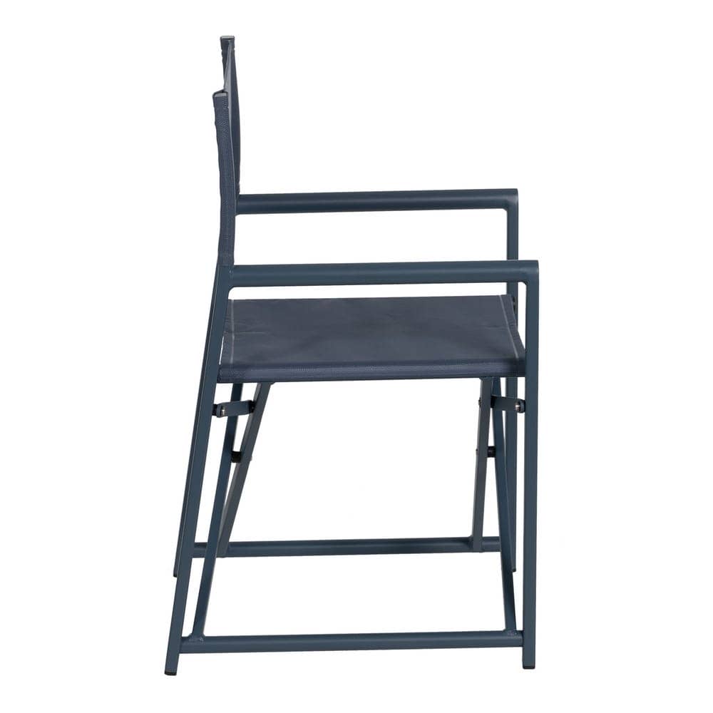 Pack de 2 Sillas de Director Azules de Aluminio y Textileno para Exterior - Diseño Plegable y Ergonomía 84 cm Reid - Imagen 3