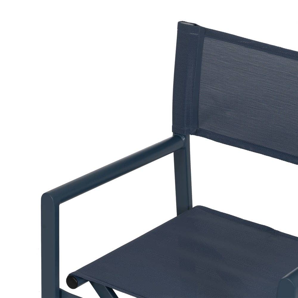 Pack de 2 Sillas de Director Azules de Aluminio y Textileno para Exterior - Diseño Plegable y Ergonomía 84 cm Reid - Imagen 7