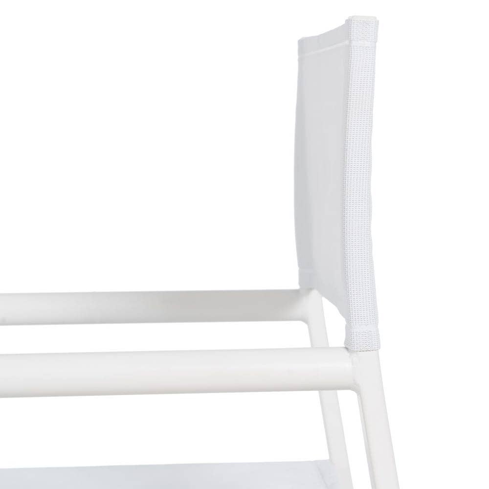 Pack de 2 Sillas de Director Blancas de Aluminio y Textileno para Exterior - Diseño Plegable y Elegante 84 cm Reid - Imagen 11