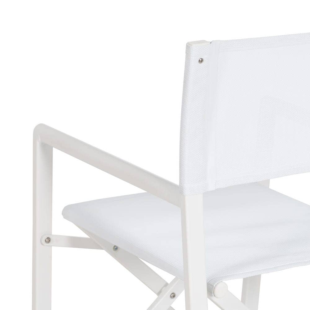 Pack de 2 Sillas de Director Blancas de Aluminio y Textileno para Exterior - Diseño Plegable y Elegante 84 cm Reid - Imagen 12