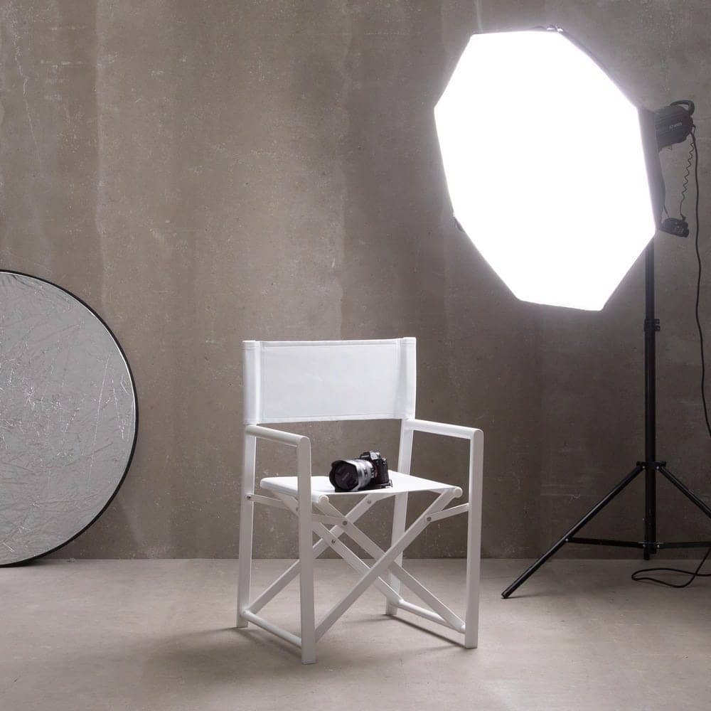 Pack de 2 Sillas de Director Blancas de Aluminio y Textileno para Exterior - Diseño Plegable y Elegante 84 cm Reid - Imagen 16