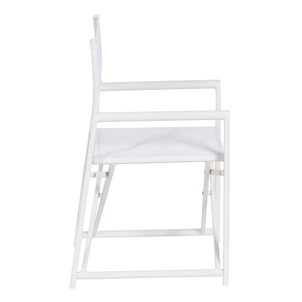 Pack de 2 Sillas de Director Blancas de Aluminio y Textileno para Exterior - Diseño Plegable y Elegante 84 cm Reid - Imagen 3