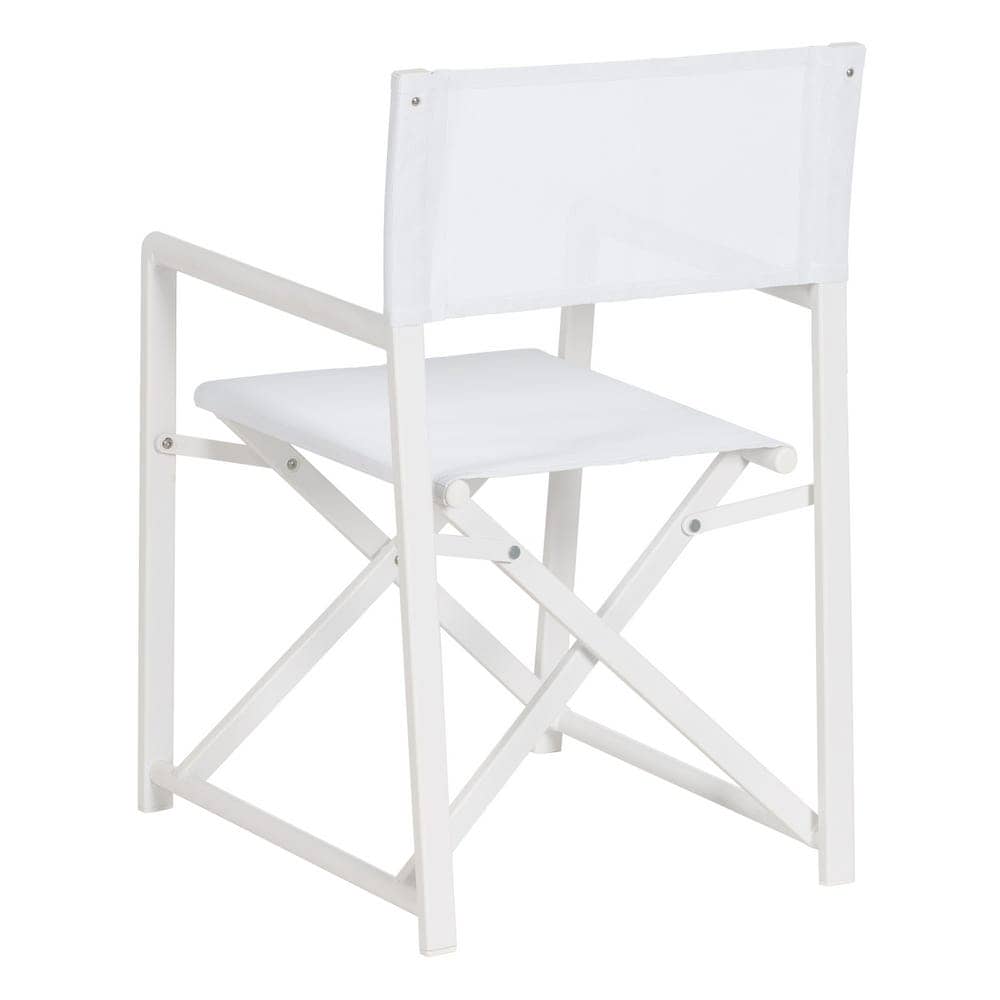 Pack de 2 Sillas de Director Blancas de Aluminio y Textileno para Exterior - Diseño Plegable y Elegante 84 cm Reid - Imagen 4