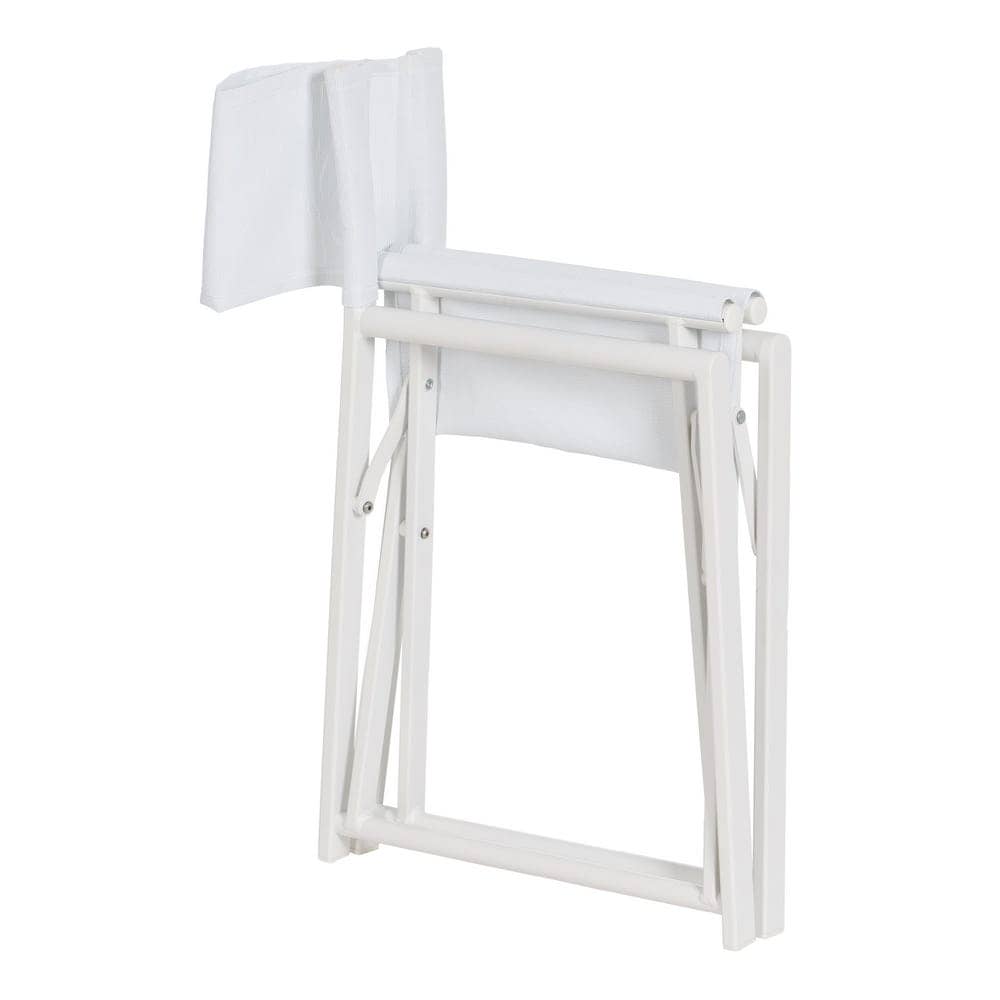 Pack de 2 Sillas de Director Blancas de Aluminio y Textileno para Exterior - Diseño Plegable y Elegante 84 cm Reid - Imagen 5