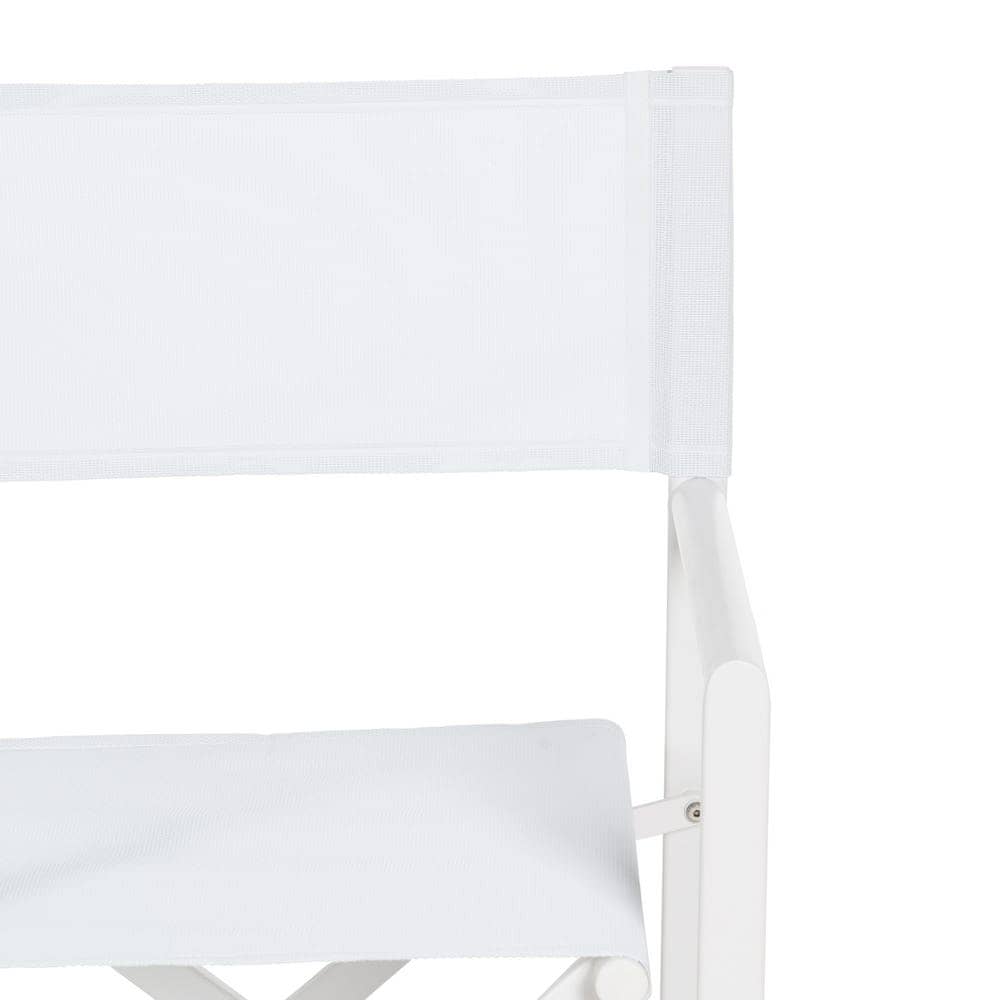 Pack de 2 Sillas de Director Blancas de Aluminio y Textileno para Exterior - Diseño Plegable y Elegante 84 cm Reid - Imagen 6